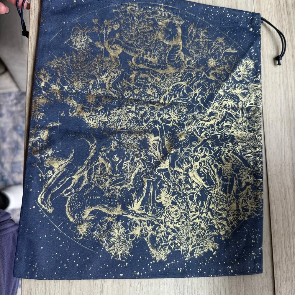 Christian Dior Navy and Gold Limited Edition Constellation Drawstring Dust Bag - Picture 2 of 3